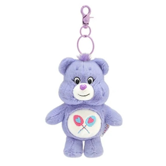 New! Care Bears Share Bear Plush Bag Clip Key Ring Bag Charm - Picture 1 of 2